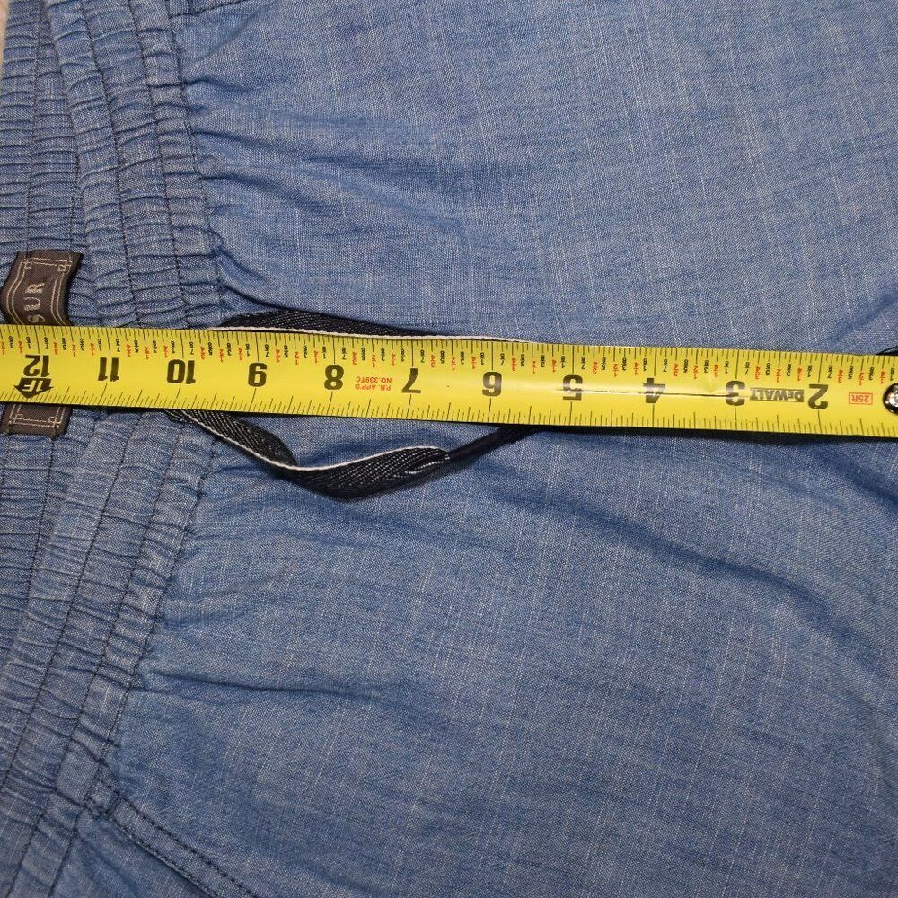 Point Sur Seaside Cotton Pants Sz 4 Blue High Waist Cropped Stretch Waist Comfy - Picture 7 of 14
